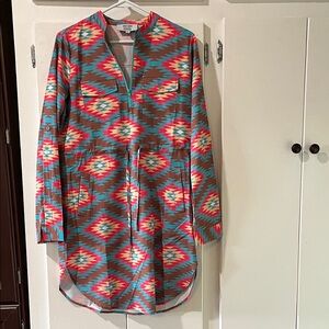 Colorful Geometric Patterned Dress